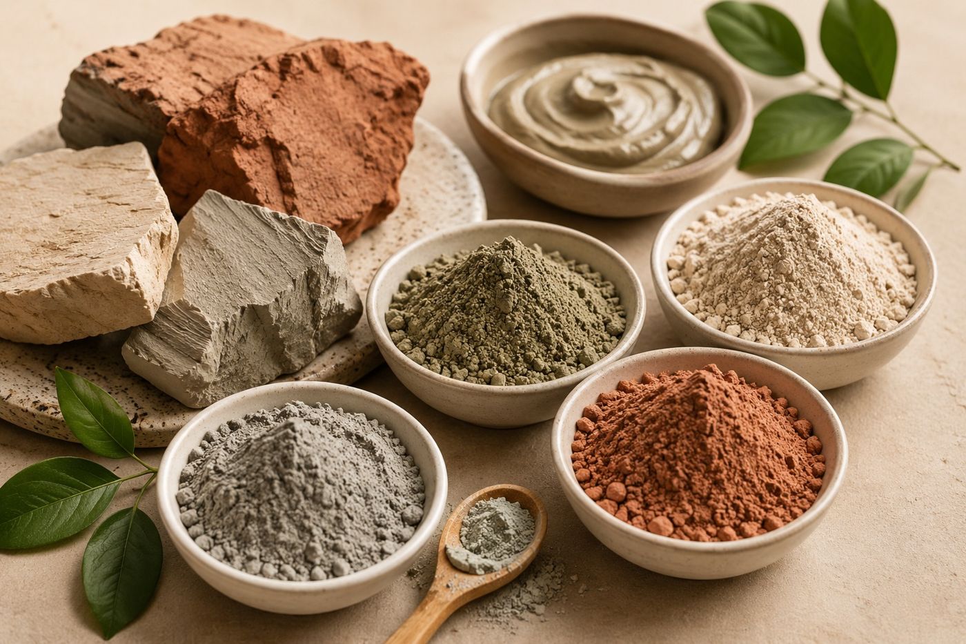 Bulk natural clay and mineral powders packed for export by a trusted supplier in India